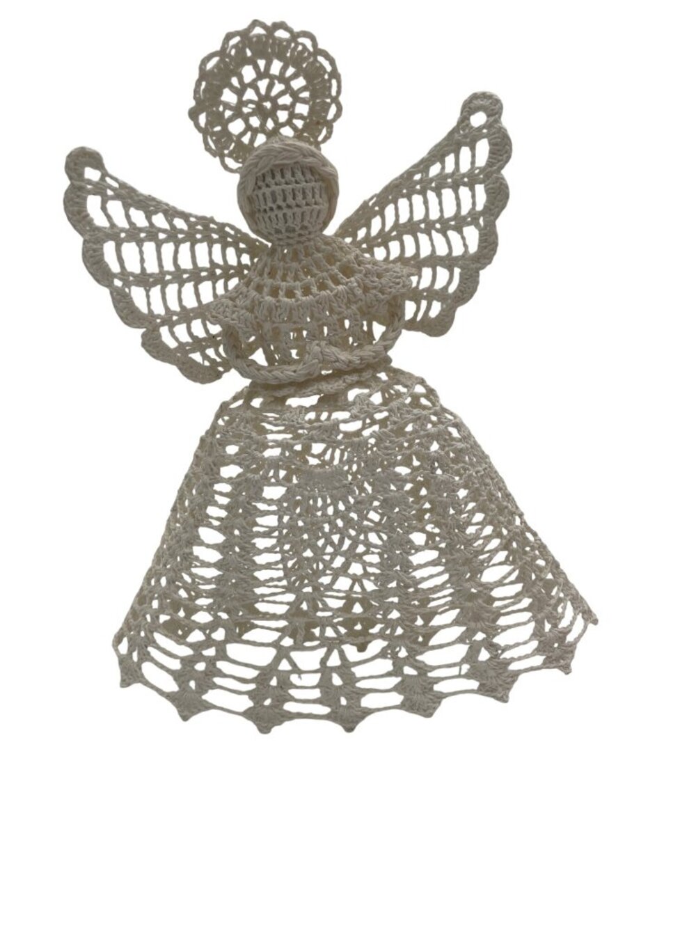 Handcrafted Cream Crochet Lace Angel Figurine Decoration
